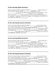 English Worksheet: Daily routines and adverbs of frequency