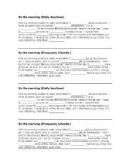 English worksheet: Daily routines and adverbs of frequency