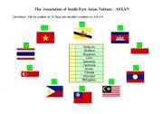 English Worksheet: The Association of South East Asian Nations : ASEAN