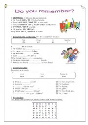 English worksheet: Do you remember?