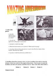 English Worksheet: Amazing journeys