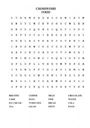 English Worksheet: CROSSWORD (Food) - part3