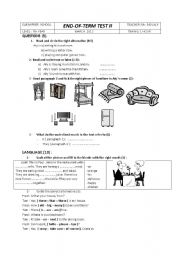 English Worksheet: End of term test 2