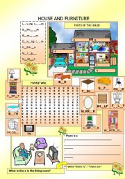 English Worksheet: House and Furniture 