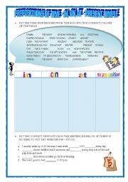 English Worksheet: PRESENT SIMPLE & PREPOSITIONS OF TIME 