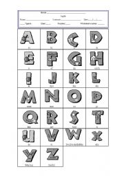 English Worksheet: alphabet