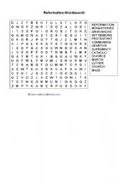 English Worksheet: Renaissance Wordsearch