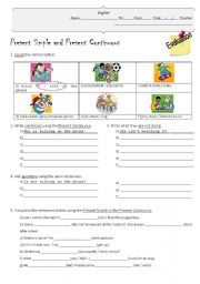 English Worksheet: Present Simple and Present Continuous