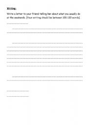 English worksheet: writing test