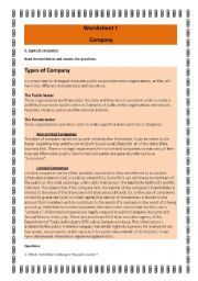English Worksheet: Business and Company