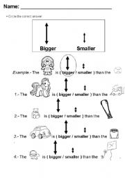 English Worksheet: Bigger - Smaller