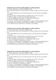 English Worksheet: Adjective quiz