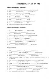 English Worksheet: CONDITIONALS 1ST AND 2ND TYPE