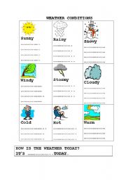 English Worksheet: weather conditions