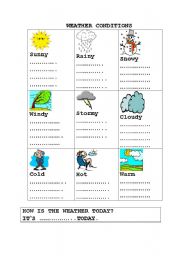 English Worksheet: weather conditions