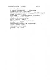 English worksheet: lexical test on the topic 