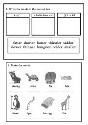 English worksheet: Comparatives.