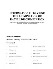 English Worksheet: Discrimination