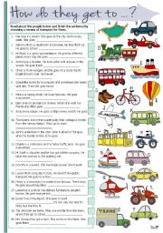 English Worksheet: How do they get to ...?