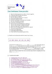 English Worksheet: Past Continuous Practice