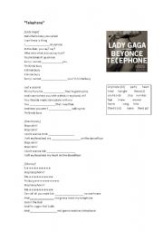 English Worksheet: Telephone (Lady Gaga ft. Beyonc)