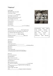 English worksheet: Telephone (Lady Gaga ft. Beyonc)