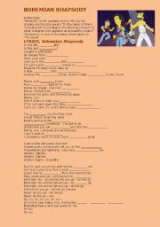 English Worksheet: QUEEN SPECIAL: BOHEMIAN RAPSODY AND WE ARE THE CHAMPIONS