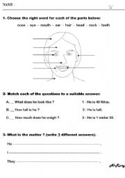 English worksheet: first intermediate quiz