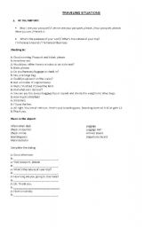 English worksheet: Guide for traveling - airport and taxi situations