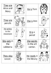 presonal pronoun domino and a memory game