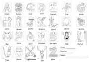 English Worksheet: Animal Alphabet