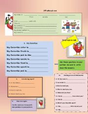 English Worksheet: All about me