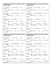 English Worksheet: simple present dialogue 