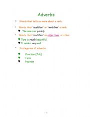 English Worksheet: Learning Adverbs