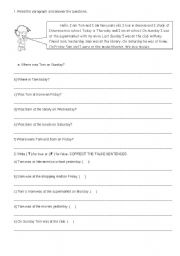 English Worksheet: Verb to be past