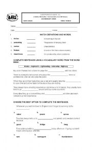 English Worksheet: Ket vocabulary exercises