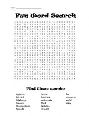 Weather/Natural Disaster Word Search