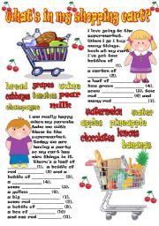 English Worksheet: in my shopping cart