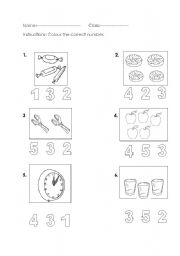 English Worksheet: numbers