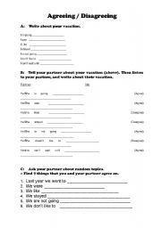 English worksheet: Agreeing/Disagreeing