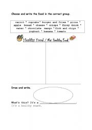 English Worksheet: Healthy Food