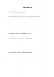 English Worksheet: The landscape