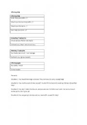 English worksheet: Offering Help