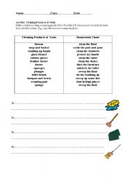 English Worksheet: Cleaning Products and Tools