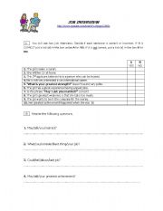 English Worksheet: A Job Interview