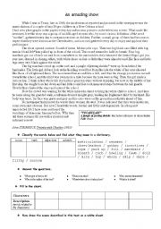 English Worksheet: An amazing show