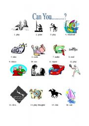 English Worksheet: Can
