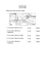 English Worksheet: Furniture