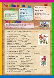 English Worksheet: Prepositions of TIME