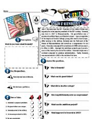 English Worksheet: RC Series_U.S Edition_25 John F Kennedy (Fully Editable)